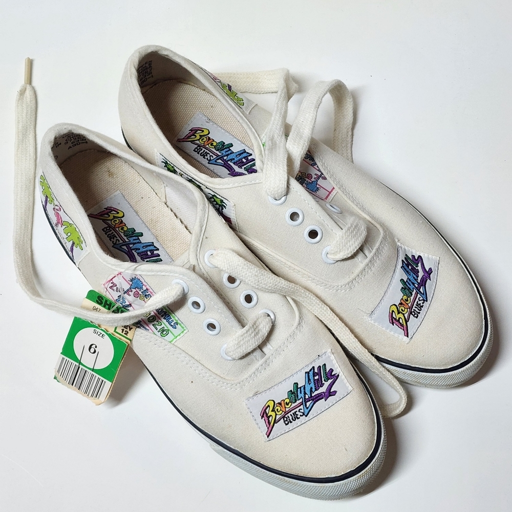 80s NOS Beverly Hills 90210 Canvas Tennis Shoes sz 5.5